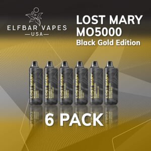 Lost Mary MO5000 Black and Gold Edition vape - 6 pack