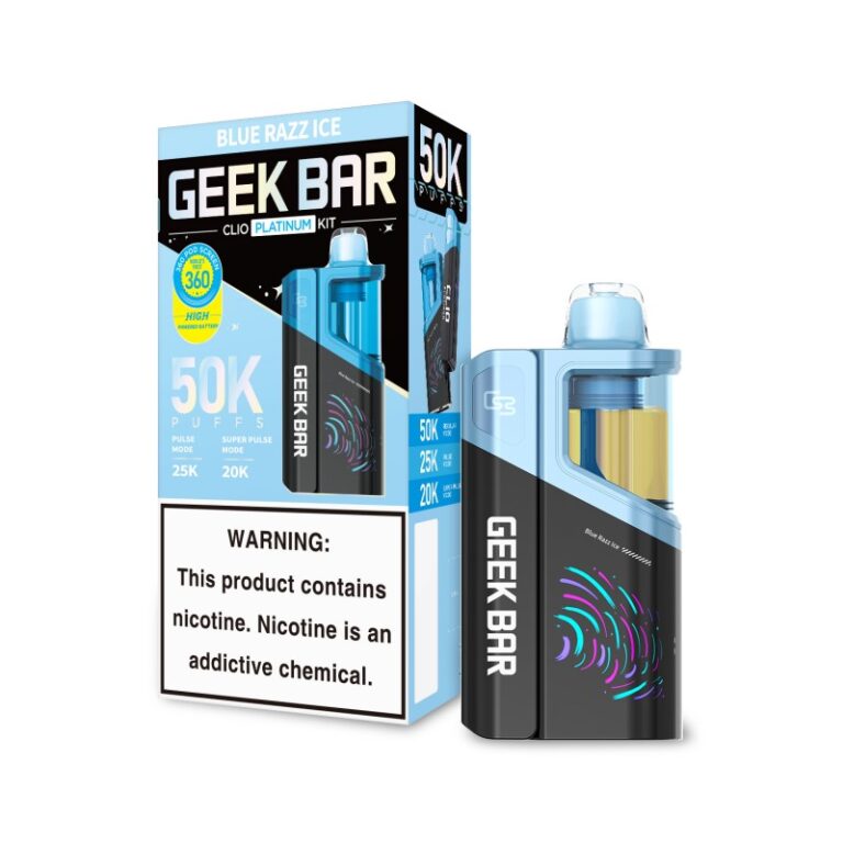 Blue Raz Ice - Geek Bar CLIO Platinum 50K Vape Kit