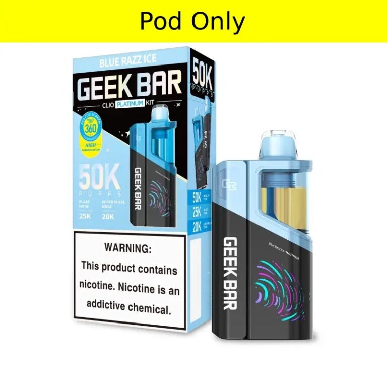 Blue Raz Ice - Geek Bar CLIO Platinum 50K Vape Pod